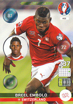 Breel Embolo Switzerland Panini UEFA EURO 2016 One to Watch #402